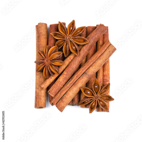 Cinnamon sticks and star anise