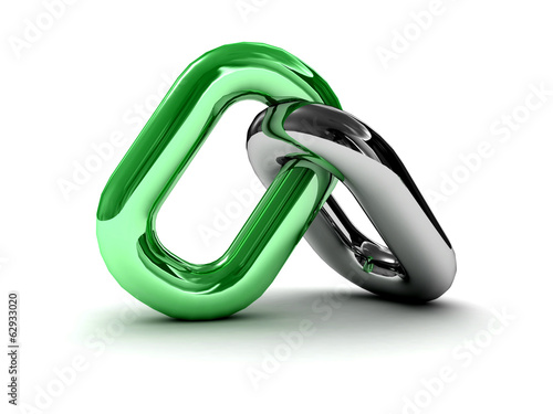 Chain link isolated on white background.