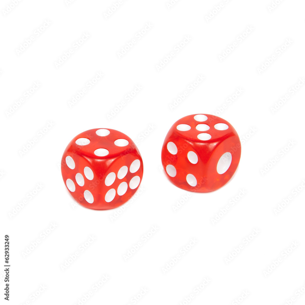 Two dice isolated on white background