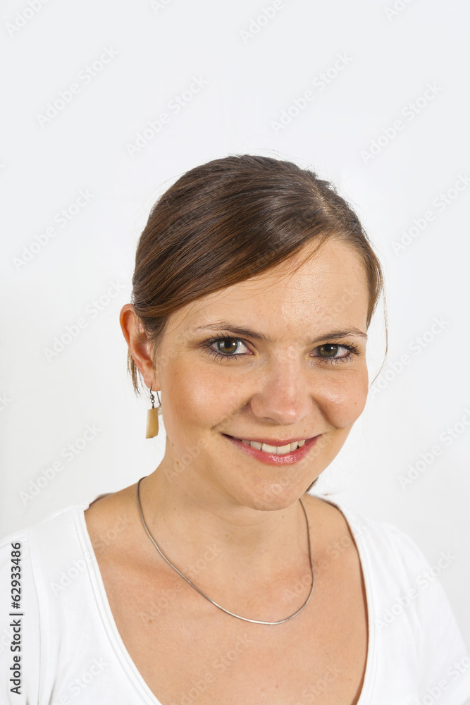 portrait of a beautiful young woman with white background portrait of a beautiful young woman with white background