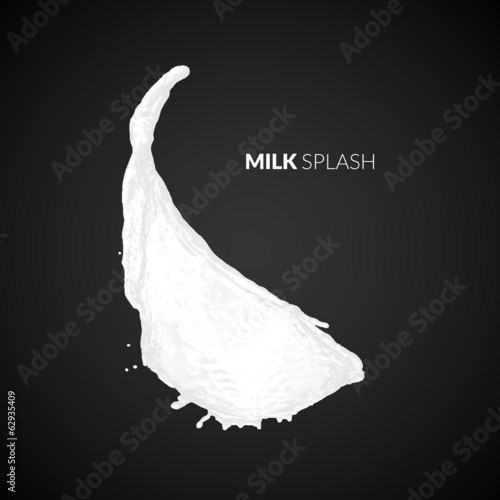 Milk splash, isolated on black background