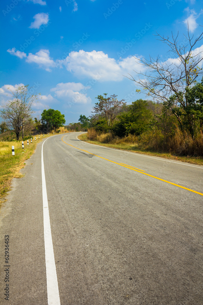 Beautiful landscape with winding road in the mountains Beautiful landscape with winding road in the mountains