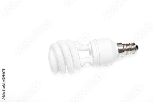 Isolated fluorescent lamp on a white background