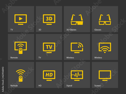 TV icons. Vector illustration.