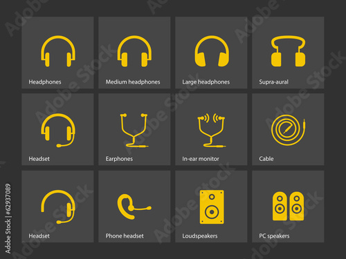 Earphones icons.