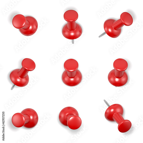 Red Push Pins