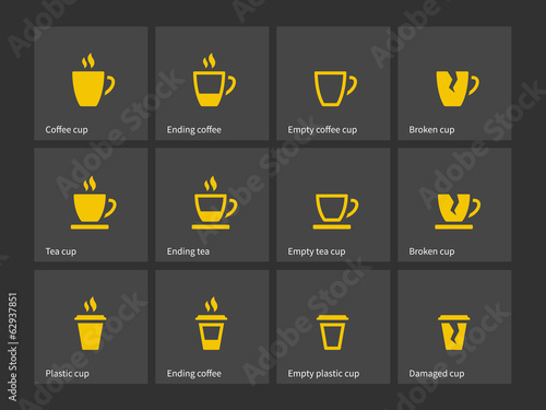 Coffee mug duotone icons.
