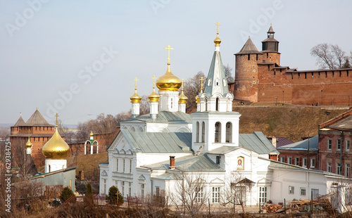 Spring view Church of Elijah the Prophet and Kremlin