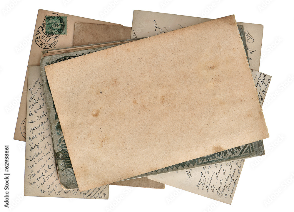 Fototapeta premium paper page and postcards isolated on white