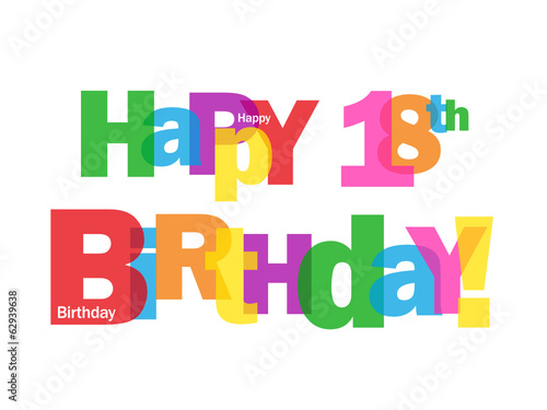 Photography "HAPPY 18TH BIRTHDAY" CARD (eighteenth eighteen years old party)