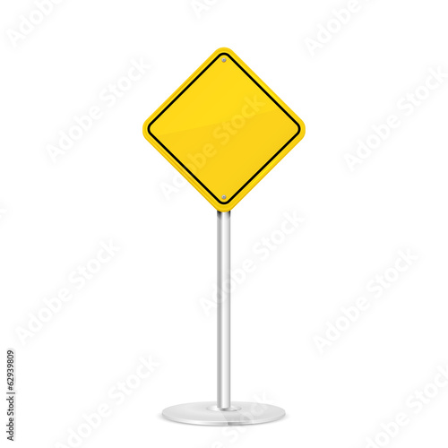 Yellow road sign