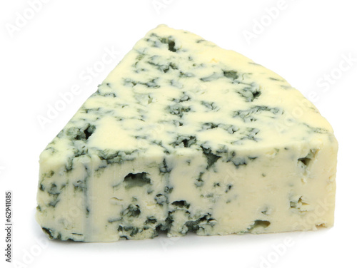 Quadro em tela Blue cheese isolated on white background