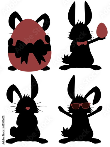 Big Bunny Collection - Silhouettes of funny male rabbit mascots