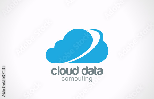 Cloud computing vector logo design. Global internet network