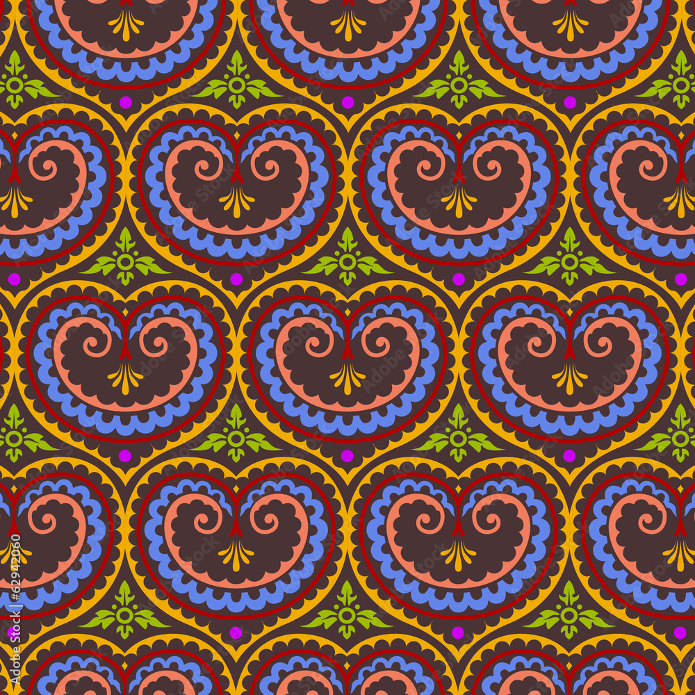 Seamless floral pattern vector design template. Flourish Vintage