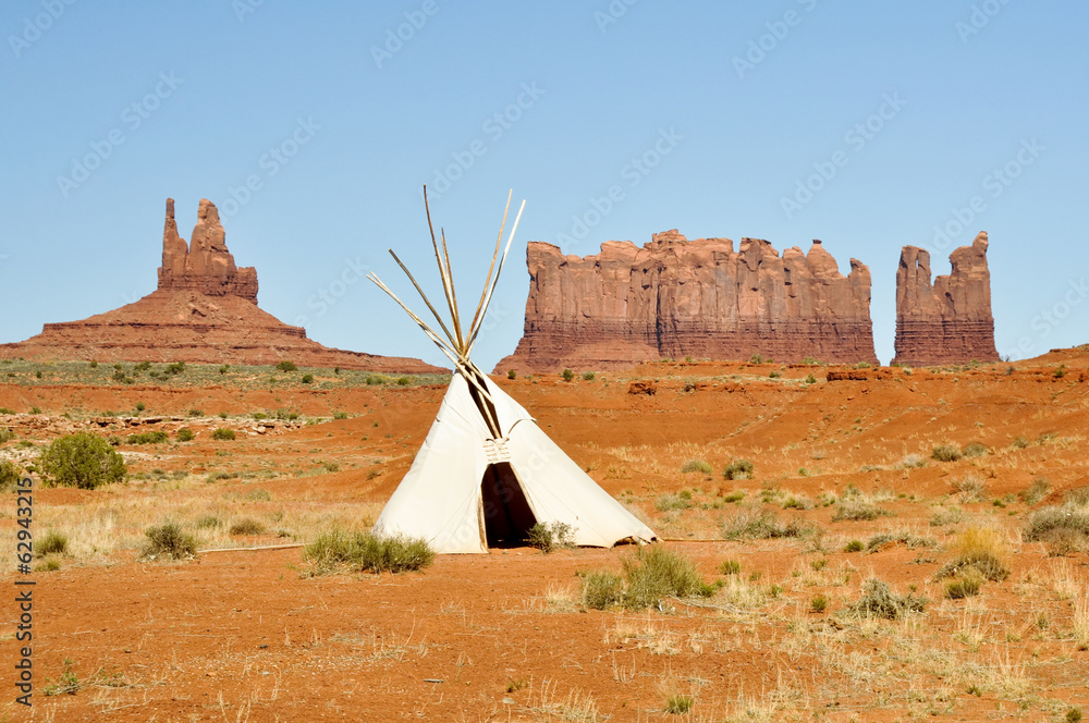 A native american tee pee in Monument valley
