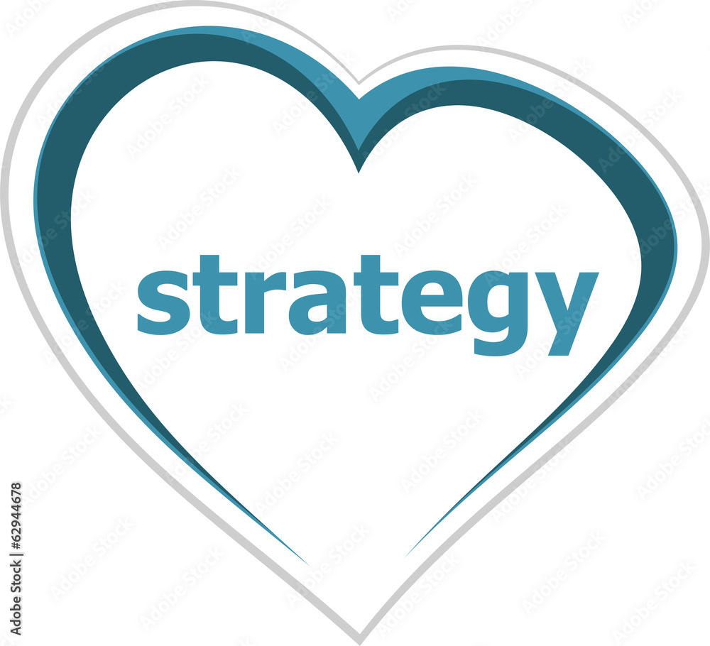 marketing concept, strategy word on love heart marketing concept, strategy word on love heart