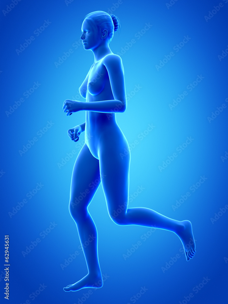 jogging woman - blue