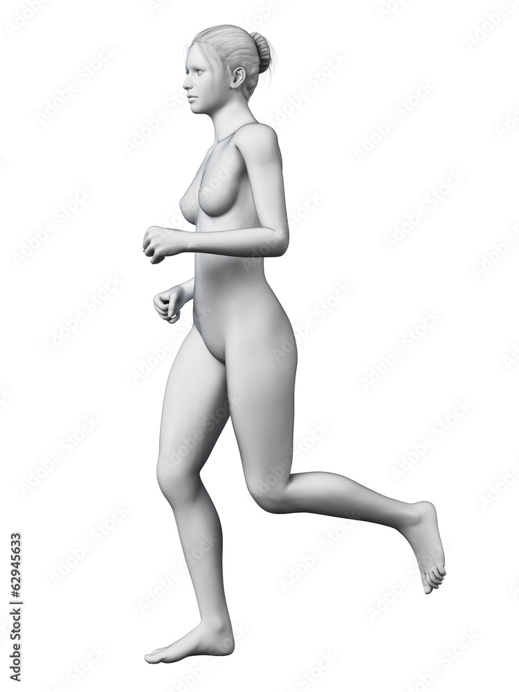 jogging woman - white