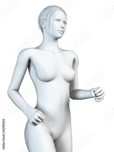 jogging woman - white