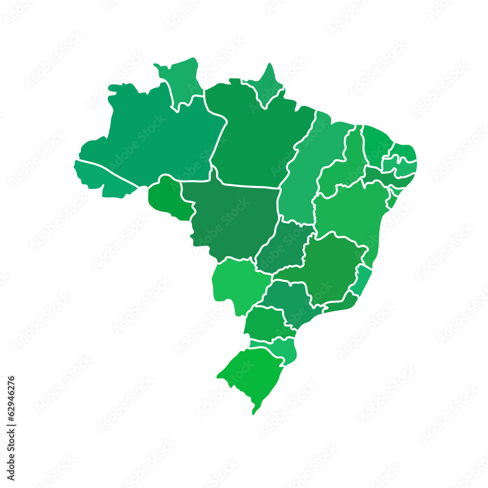 Flat simple Brazil map Flat simple Brazil map