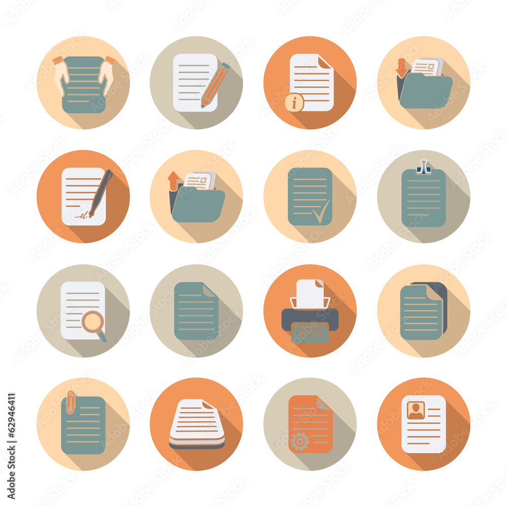 Documents Files and Folders Icons Set Documents Files and Folders Icons Set