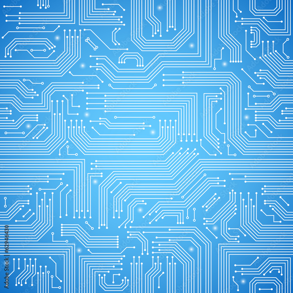 Circuit board seamless blue pattern Circuit board seamless blue pattern