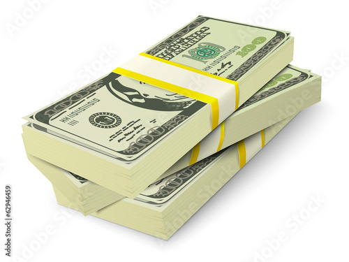 Money stack banknotes concept
