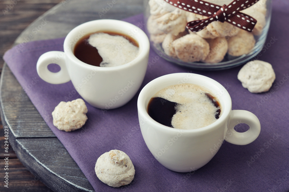 Coffee with fresh biscotti Coffee with fresh biscotti
