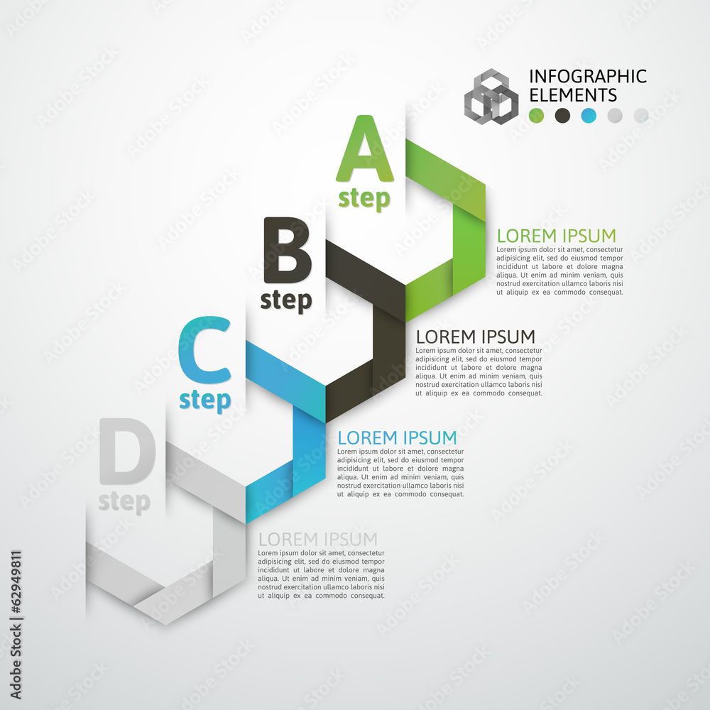 Modern business step origami style options banner Modern business step origami style options banner