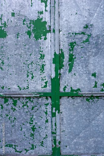 Background of old green gray metal