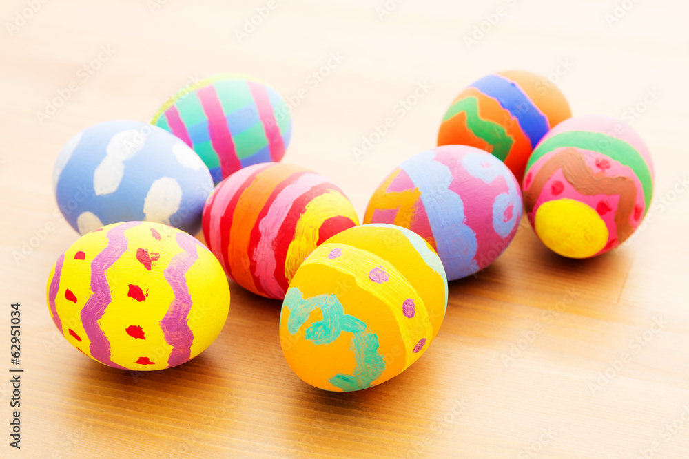 Children painted easter egg Children painted easter egg