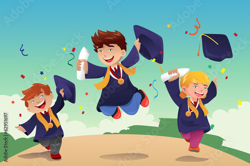 Students celebrating graduation