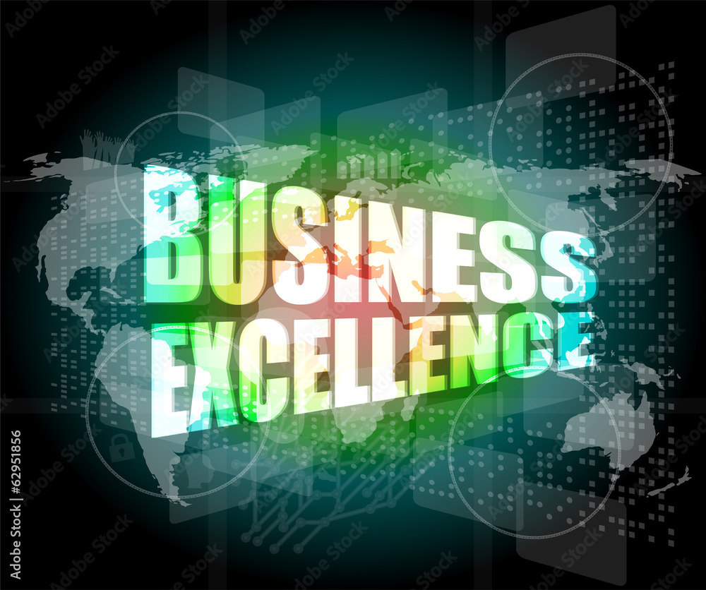 business excellence words on digital touch screen