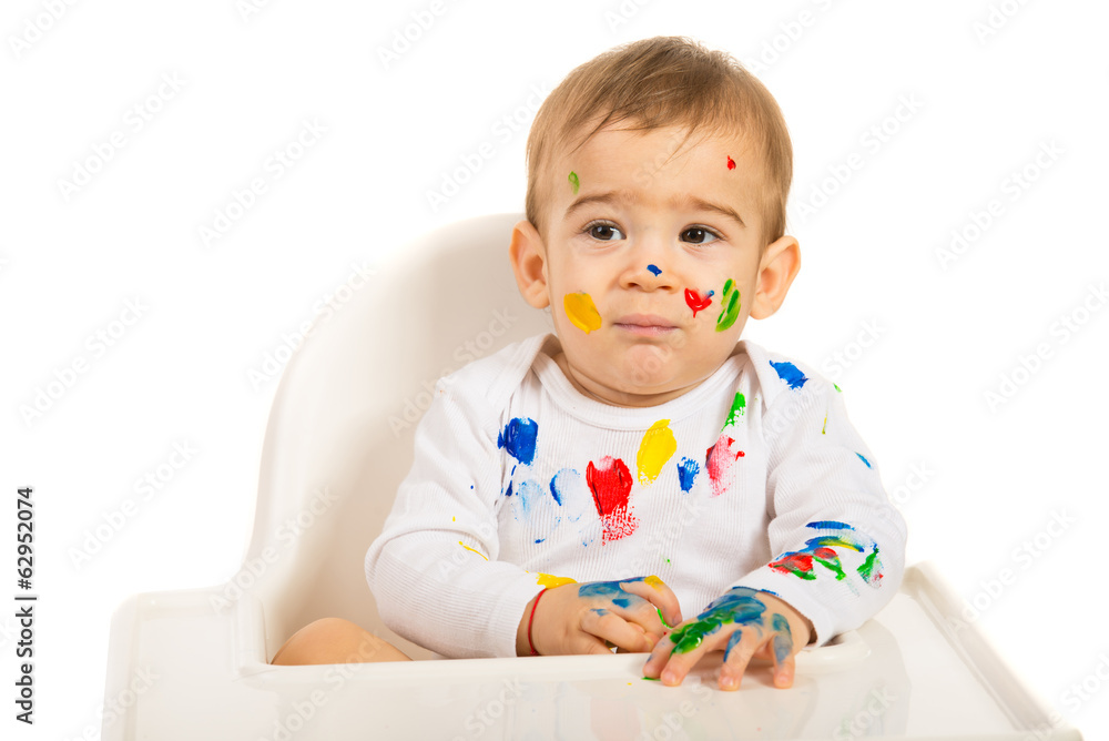Messy toddler boy