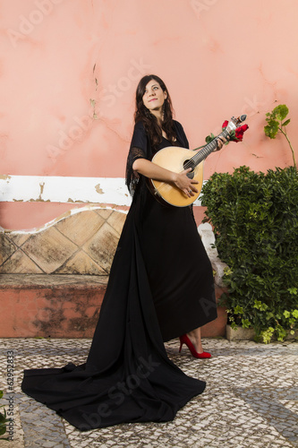 beautiful woman fado performer musician photo