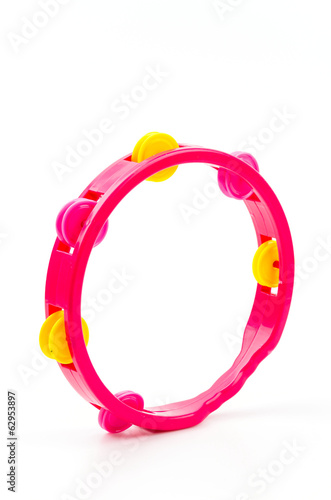 Tambourine isolated white background