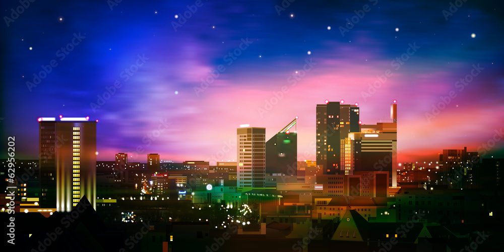 Fototapeta premium abstract background with city and sunrise