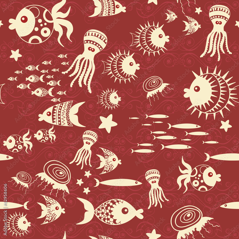 pattern with fish pattern with fish