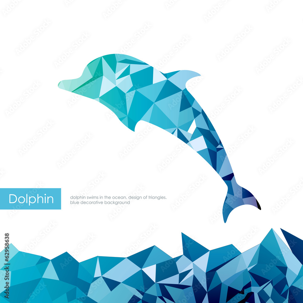 Triangle dolphin - obrazy, fototapety, plakaty 