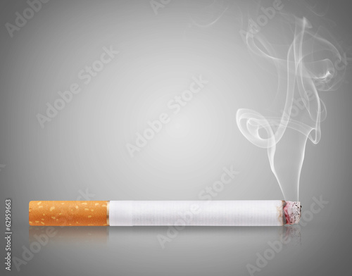 Cigarette burns. Isolated on white background
