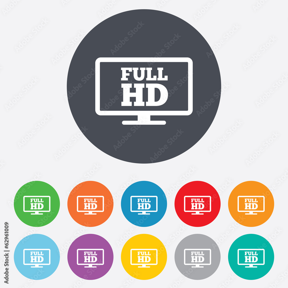 Full hd widescreen tv. High-definition symbol. Full hd widescreen tv. High-definition symbol.
