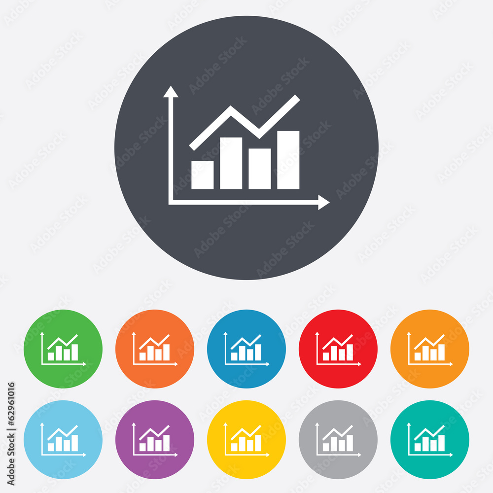 Graph chart sign icon. Diagram symbol. Graph chart sign icon. Diagram symbol.