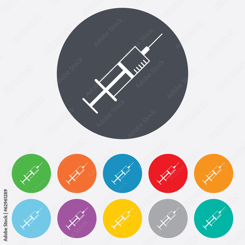 Syringe sign icon. Medicine symbol. Syringe sign icon. Medicine symbol.