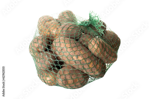 sack of potatoes on a white background, isolated photo