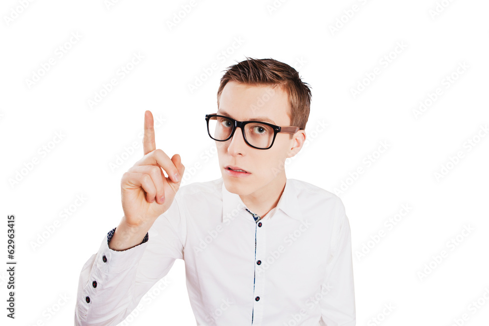 Young man with glasses