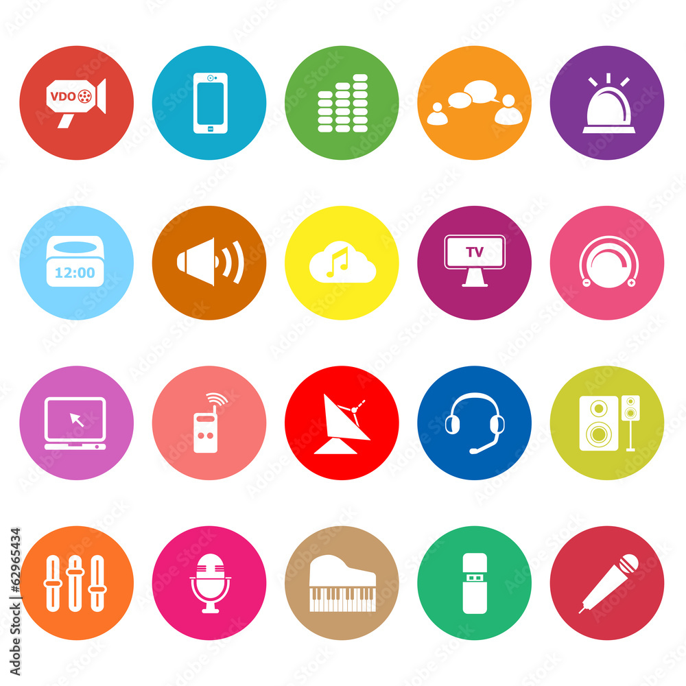 Sound flat icons on white background Sound flat icons on white background