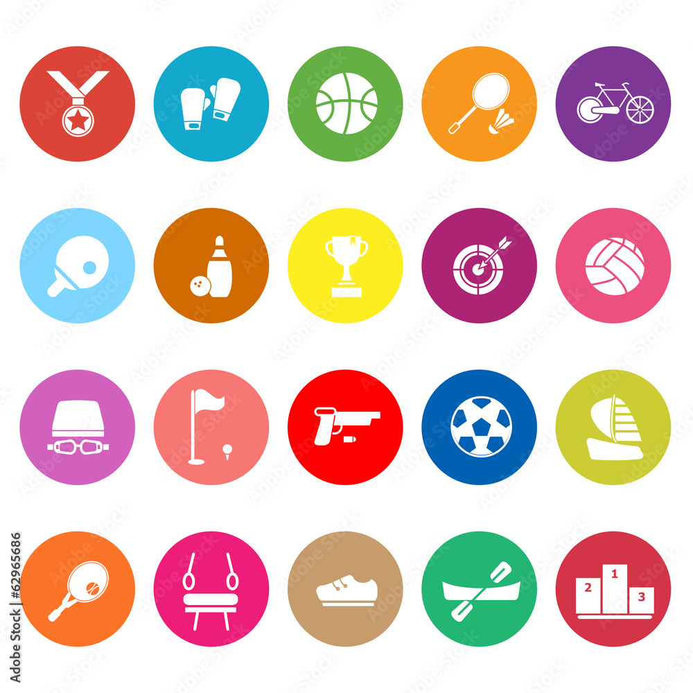 Sport game athletic flat icons on white background Sport game athletic flat icons on white background