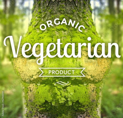 Φωτογραφία Organic Vegetarian Product slogan, ecology concept