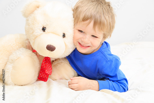 cute little boy with teddy bear © nadezhda1906